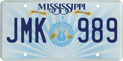 MS license plate JMK989