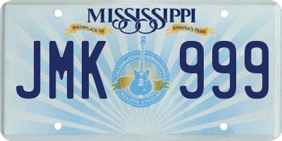 MS license plate JMK999