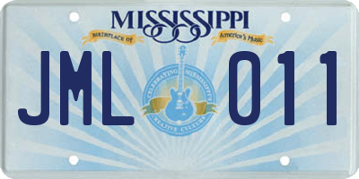 MS license plate JML011