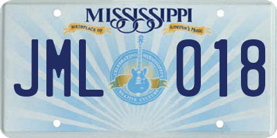 MS license plate JML018