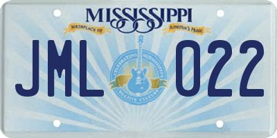 MS license plate JML022