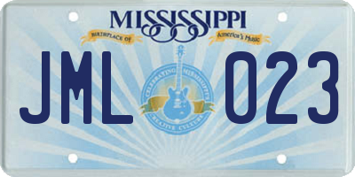 MS license plate JML023