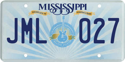 MS license plate JML027