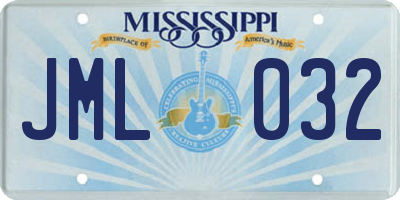 MS license plate JML032