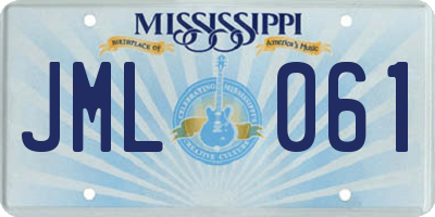 MS license plate JML061