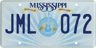 MS license plate JML072