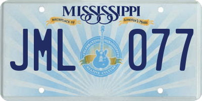 MS license plate JML077