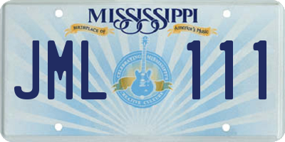 MS license plate JML111