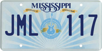 MS license plate JML117