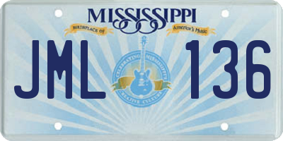 MS license plate JML136