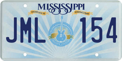 MS license plate JML154