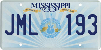 MS license plate JML193