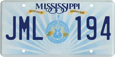MS license plate JML194