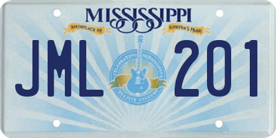 MS license plate JML201