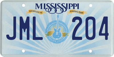 MS license plate JML204
