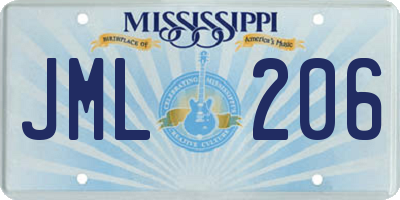 MS license plate JML206