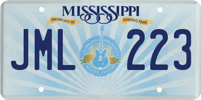 MS license plate JML223