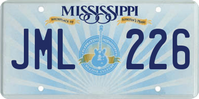 MS license plate JML226