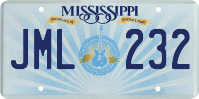 MS license plate JML232