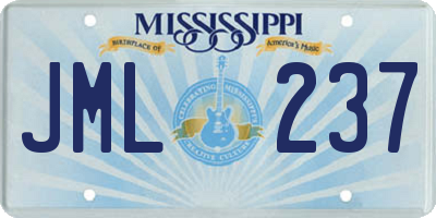 MS license plate JML237