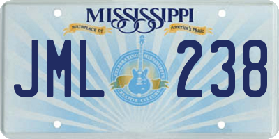 MS license plate JML238