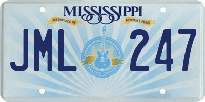 MS license plate JML247