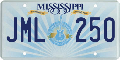 MS license plate JML250