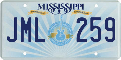 MS license plate JML259