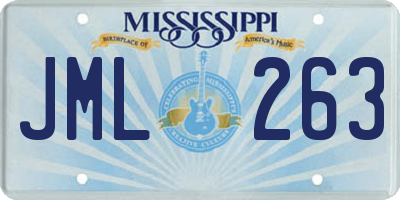 MS license plate JML263