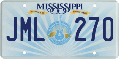 MS license plate JML270