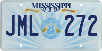 MS license plate JML272
