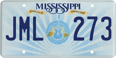 MS license plate JML273