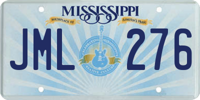 MS license plate JML276