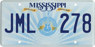 MS license plate JML278