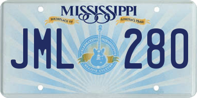 MS license plate JML280