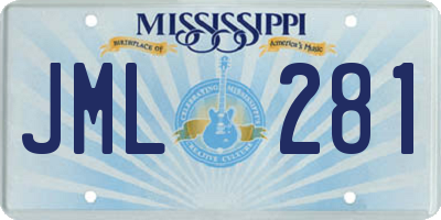 MS license plate JML281