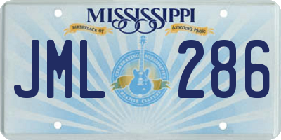 MS license plate JML286