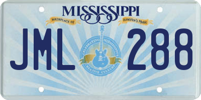 MS license plate JML288