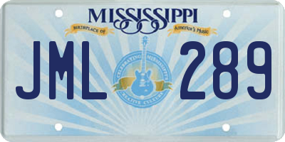 MS license plate JML289