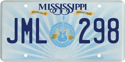 MS license plate JML298