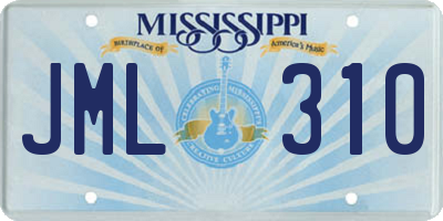 MS license plate JML310