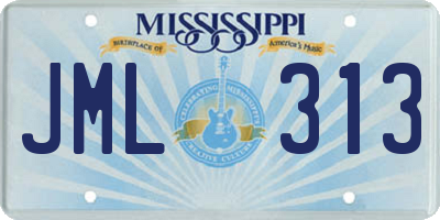 MS license plate JML313
