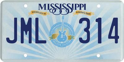 MS license plate JML314