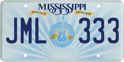 MS license plate JML333