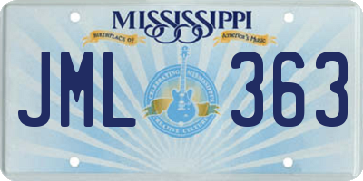 MS license plate JML363