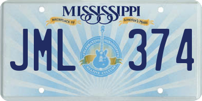 MS license plate JML374