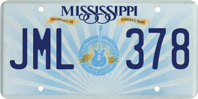 MS license plate JML378