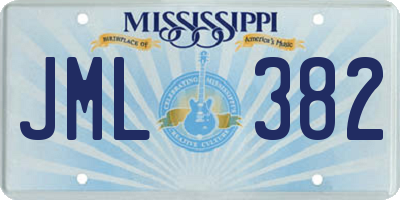 MS license plate JML382