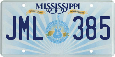 MS license plate JML385