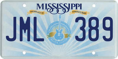 MS license plate JML389